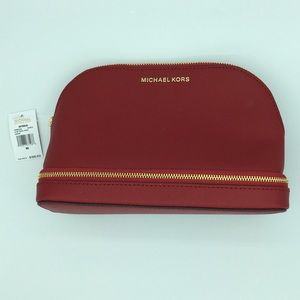 NWT Michael Kors Jet Set Med Travel Pouch in Red